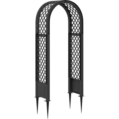 vidaXL Арка за рози с шипове Антрацит 97 x 43 x 218 см ПП (42041739)