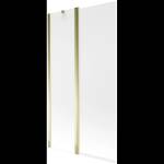 Mexen Flip двукрилен душ параван 100 x 150 cm, матиран, златист - 894-100-101-50-30 (894-100-101-50-30)