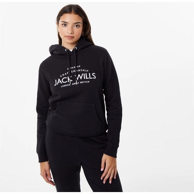 Jack Wills Суичър Jack Wills Hunston Graphic Logo Hoodie - Black