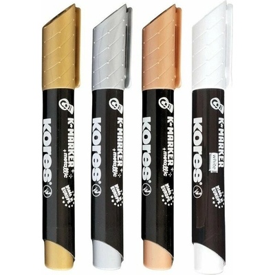 Kores kreativní popisovač K-Marker Creative set 4 ks, 3 metalické barvy + 1 bílá