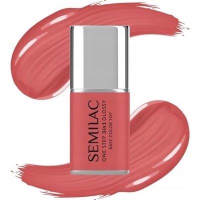 Semilac Jednofázový hybridní lak 3v1 Glossy 7ml S690 Coral Pink