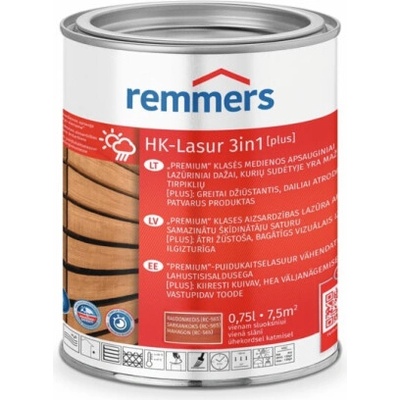 Remmers HK-Lasur 3v1, mahagonová barva, 0,75 l