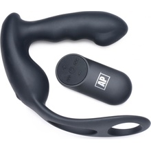 Alpha-Pro 7X P-STRAP Milker Vibrating Prostate Stim with Cock & Ball Harness