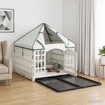 vidaXL 4 панелна клетка за кучета с покрив 177, 5 x 154, 5 x 112 см (42027222)