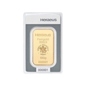 Heraeus zlatý zliatok 100 g