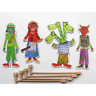 Marionetino Drak a ježibaba bábky tyčky