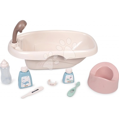 Smoby Vanička s nočníkem Bath Set Natur D'Amour Baby Nurse s kosmetikou a 8 doplňků pro 42 cm panenku