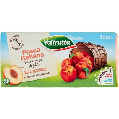 Valfrutta broskyňový džús 3 x 200 ml