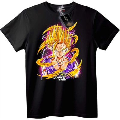 NOONEBRAND Тениска Goku Супер Сайян комикс крал - XL, White
