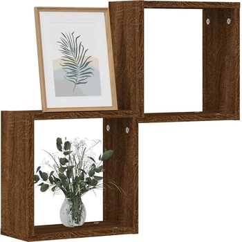 vidaXL Стенни кубични рафтове 2 бр. кафяв дъб 30x15x30 cm (815885)