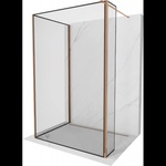 Mexen Kioto душ-преграда Walk-in 90 x 80 x 40 cm, черна рамка, розово злато - 800-090-080-221-60-70-040 (800-090-080-221-60-70-040)