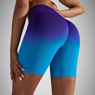 legínovo push-up kraťasy ombré fialovo-modré