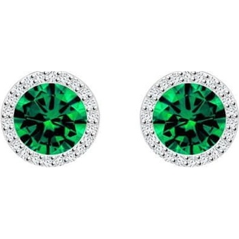 Preciosa strieborné náušnice Lynx s kubickú zirkónia 5269 66 zelené