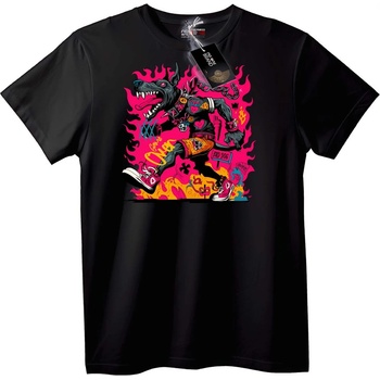 NOONEBRAND Тениска Лош куче стрийт арт - 2XL, Black