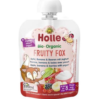 Holle Био пауч Holle - Йогурт с ябълка, банан и горски плодове, 85 g (0320)