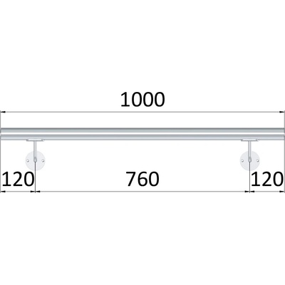 Madlo ø 42.4mm, L-1000mm, leštěná nerez AISI304