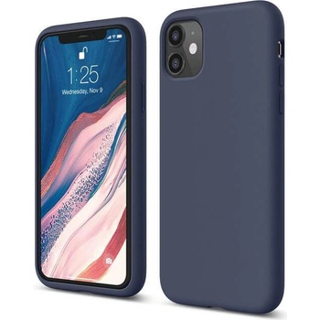 elago Soft Silicone Case - силиконов (TPU) калъф за iPhone 11 (тъмносин)