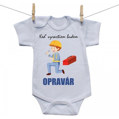 Boodyy Body s krátkym rukávom Keď vyrastiem budem opravár