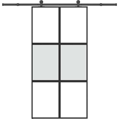 vidaXL Плъзгаща се врата с обков 102, 5x205 см Закалено стъкло&Алуминий (3332976)