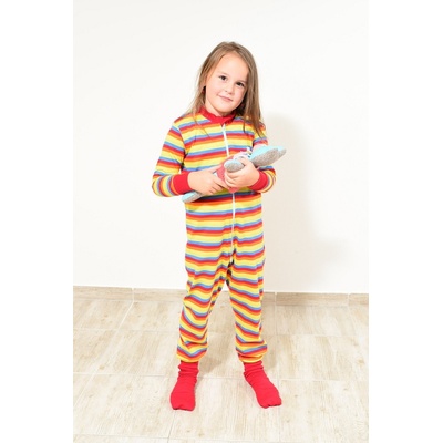 Overal Duha červené ponožky