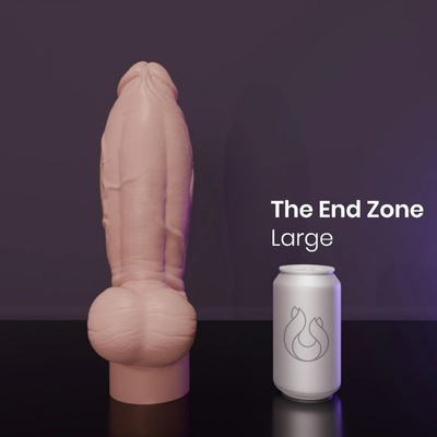 Erotixxx Toys The End Zone Pale Flesh 75% L prémiové silikónové dildo s Vac-U-Lock 28,5 x 5,6–8,3 cm