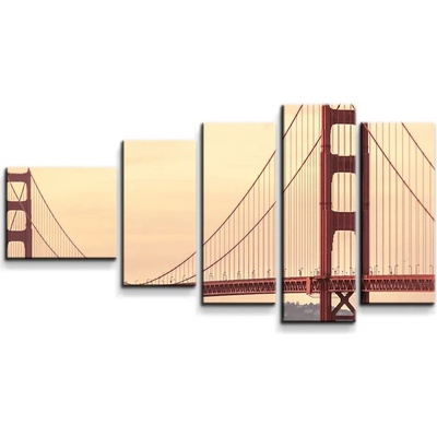 Sablio Obraz - 5-dílný Golden Gate 2 - 100x60 cm