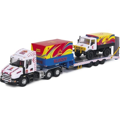 Seva Monti System 1396 CIRKUS KLUCKY Scania prepravník s Unimogom