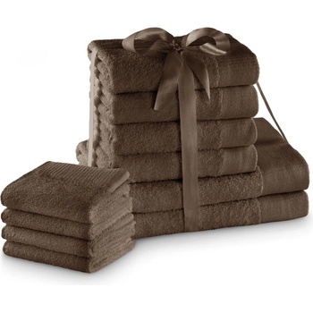 Restilo Кафяви памучни хавлии и кърпи за баня в комплект от 10 бр. от тери Amari - Restilo (120010845)