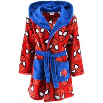 SunCity Detský flísový župan s modrou kapucňou Spiderman
