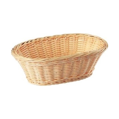 Košík na pečivo oválný 24 x 12,5 cm polyratan světlý