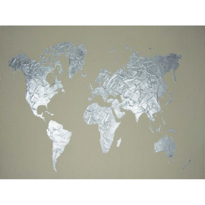 FALC Maľovaný obraz mapa sveta, 90 x 120 cm