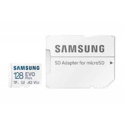 Samsung EVO Plus/ micro SDXC/ 128GB/ UHS-I U3 / Class 10/ + Adaptér/ Bílá MB-MC128SA/EU