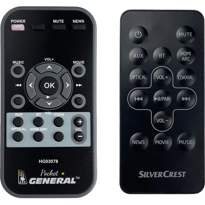 GENERAL Silvercrest hg03078 - дистанционно управление дубликат (hg03078)