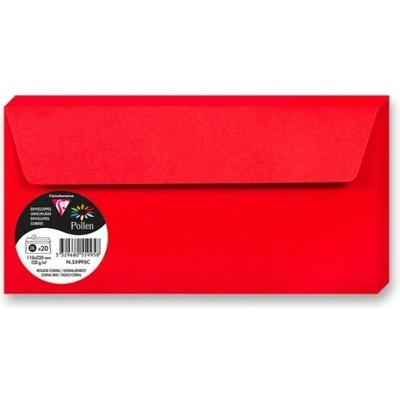 Clairefontaine Barevná obálka DL samolepicí - korálová - 1 ks - 1330/1055995