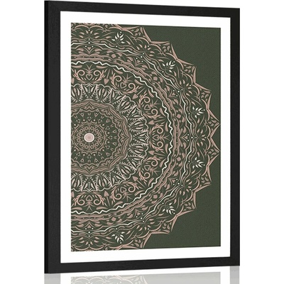 Plakát s paspartou Mandala ve vintage stylu - 60x90 white