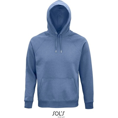 Sol's Stellar Unisex bio mikina s kapuc. modrá