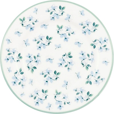 Green Gate Dezertní talířek Alaia White 15 cm, modrá barva, porcelán