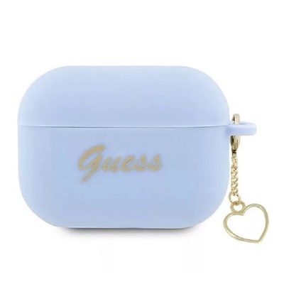 Guess Капак за Airpods Guess GUAP2LSCHSB Apple AirPods Pro 2, колекция от сини силиконови сърца (GUAP2LSCHSB) (GUAP2LSCHSB)