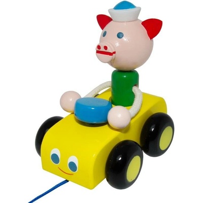 Miva tahací prasátko auto žluté
