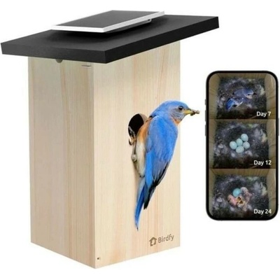 Enabot Smart budka pro venkovní ptactvo Birdfy Ebony Lite s kamerou 21 x 21 x 35 cm – Zboží Mobilmania
