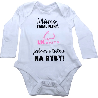 LK Baits body dlhý rukáv Mama zabal plienky zelený nápis
