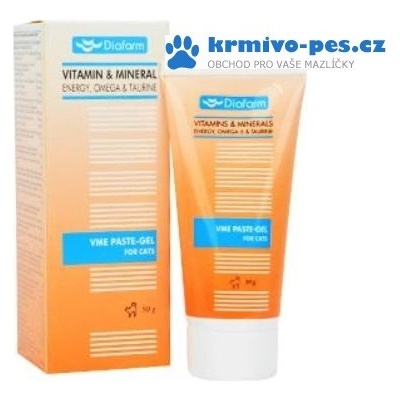 Diafarm Vitamin&Mineral Energy Pasta Gel pro kočky Omega 6 & Taurin 50 g