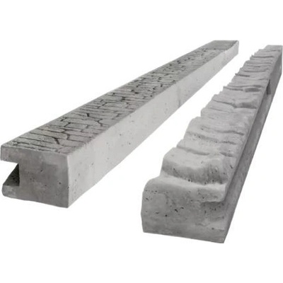 Betonový sloupek koncový na 1,5 m plot (220 cm) vzorovaný oboustranný (cena za 1 ks) - Grafit