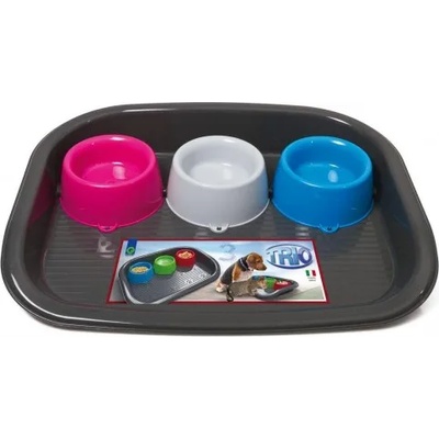 Georplast Съд за храна и вода на подложка тройна 52x41x9 см GEORPLAST Италия 10556