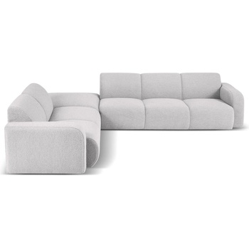 Micadoni Светлосив ъглов диван от плат букле (ляв ъгъл) Molino - Micadoni Home (MIC_LC_L_101_F1_MOLINO6)