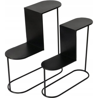 Boltze Stojany na květináče PLUTO výška 45-55 cm černý 2 ks