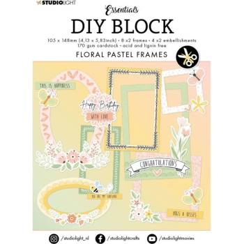 Studio Light DIY Blok s výseky Studio Light Floral Pastel Frames, A6 Pastelové rámečky 24 listů