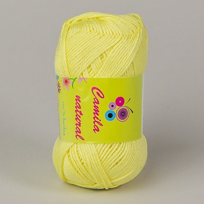 Storex Pletací / háčkovací příze CAMILA NATURAL 183 středně žlutá, jednobarevná, 50g/125m