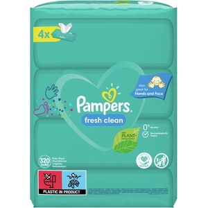 Pampers Мокри кърпички Pampers Fresh Clean - 4 х 80 броя (1007000174) - baby