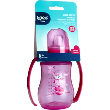 Image 1 of Wee Baby Преходна чаша с дръжки Wee Baby - Galaxy, PP, 250 ml, розова (754)